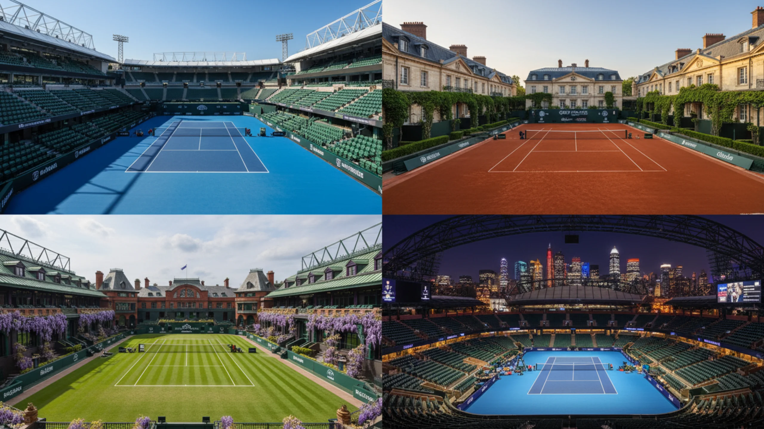 Grandslamové turnaje Čtyři grandslamové turnaje - Australian Open, French Open, Wimbledon a US Open